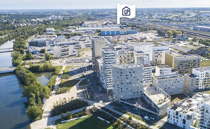 Vue aérienne de la plaine de baud à Rennes